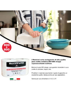 2 Rotoloni Carta Asciugatutto Industriale 2 Pezzi Bobina Carta Asciugatutto 800+800 Strappi Carta Assorbente Cucina 16 2 Rotoloni Carta Asciugatutto Industriale 2 Pezzi Bobina Carta Asciugatutto 800+800 Strappi Carta Assorbente Cucina -Vendite Masterbrico 2 rotoloni carta asciugatutto industriale 2 pezzi bobina carta asciugatutto 800800 strappi carta assorbente cucina 5