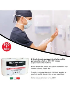 2 Rotoloni Carta Asciugatutto Industriale 2 Pezzi Bobina Carta Asciugatutto 800+800 Strappi Carta Assorbente Cucina 18 2 Rotoloni Carta Asciugatutto Industriale 2 Pezzi Bobina Carta Asciugatutto 800+800 Strappi Carta Assorbente Cucina -Vendite Masterbrico 2 rotoloni carta asciugatutto industriale 2 pezzi bobina carta asciugatutto 800800 strappi carta assorbente cucina 7
