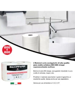 2 Rotoloni Carta Asciugatutto Industriale 2 Pezzi Bobina Carta Asciugatutto 800+800 Strappi Carta Assorbente Cucina 19 2 Rotoloni Carta Asciugatutto Industriale 2 Pezzi Bobina Carta Asciugatutto 800+800 Strappi Carta Assorbente Cucina -Vendite Masterbrico 2 rotoloni carta asciugatutto industriale 2 pezzi bobina carta asciugatutto 800800 strappi carta assorbente cucina 8