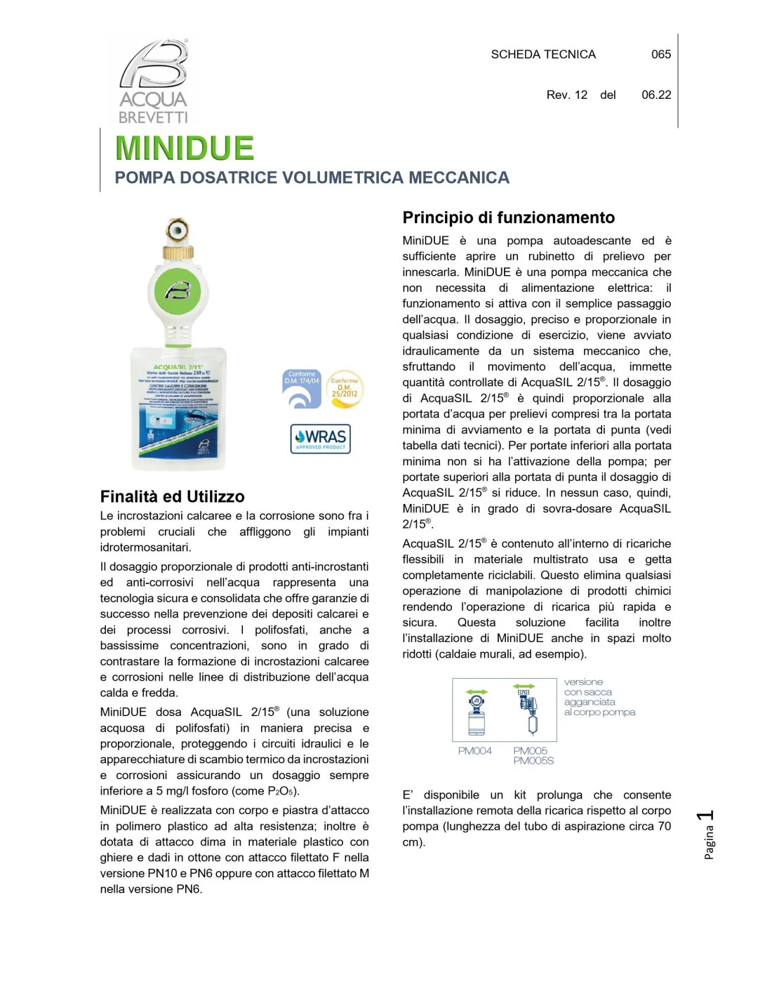 Acquabrevetti MiniDUE 1/2F PM005S Pompa Dosatrice Volumetrica Meccanica Per Il Dosaggio Di AcquaSIL 2/15 6 Acquabrevetti MiniDUE 1/2F PM005S Pompa Dosatrice Volumetrica Meccanica Per Il Dosaggio Di AcquaSIL 2/15 - immagine 4