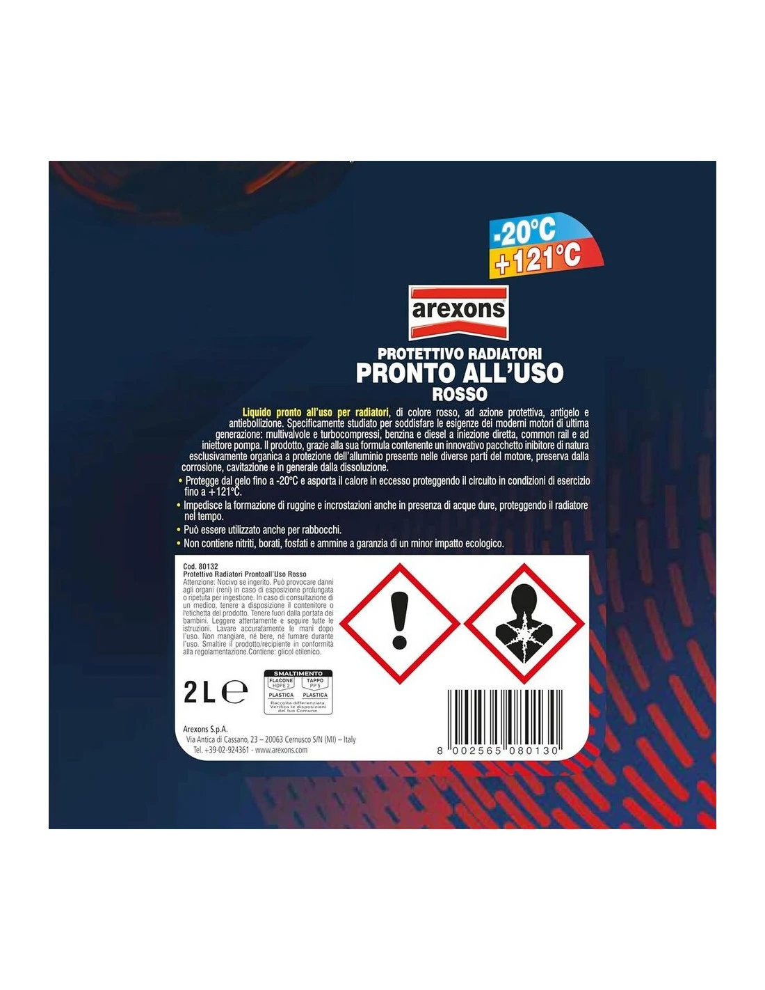 Arexons Protettivo Radiatori Rosso -20°C +121°C - 2L 4 Arexons Protettivo Radiatori Rosso -20°C +121°C - 2L - immagine 2