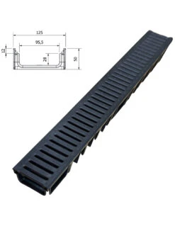 Canaletta Di Scolo Acqua Carrabile In PP-PE Con Griglia PP-PE 125x50 Kit 3 Pz -Vendite Masterbrico canaletta di scolo acqua carrabile in pp pe con griglia pp pe 125x50 kit 3 pz 2