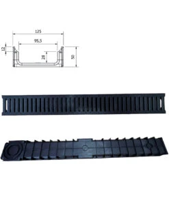 Canaletta Di Scolo Acqua Carrabile In PP-PE Con Griglia PP-PE 125x50 Kit 3 Pz -Vendite Masterbrico canaletta di scolo acqua carrabile in pp pe con griglia pp pe 125x50 kit 3 pz 3
