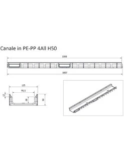 Canaletta Di Scolo Acqua Carrabile In PP-PE Con Griglia Zincata 125x50 Kit 3 Pz -Vendite Masterbrico canaletta di scolo acqua carrabile in pp pe con griglia zincata 125x50 kit 3 pz 5