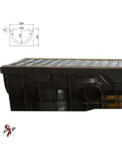 Canaletta Di Scolo Acqua Carrabile In PP-PE Con Griglia Zincata 208X154 -Vendite Masterbrico canaletta di scolo acqua carrabile in pp pe con griglia zincata 208x154 3