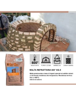 Vendite Masterbrico -Vendite Masterbrico cemento refrattario alta temperatura 5 kg grigio resistente fino a 600c 1