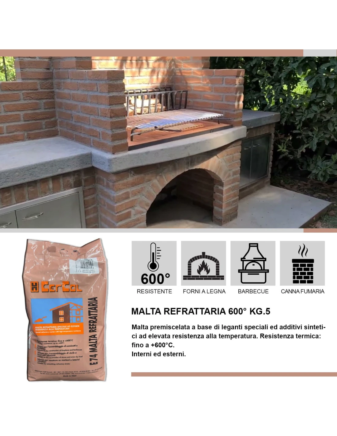 Cemento Refrattario Alta Temperatura 5 Kg Grigio Resistente Fino A 600°C 6 Cemento Refrattario Alta Temperatura 5 Kg Grigio Resistente Fino A 600°C - immagine 4