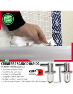 Cerniere Tavoletta Wc Sgancio Rapido Per Serie Dolomite Clodia Novella Fleo Mia PerlaNew 14 Cerniere Tavoletta Wc Sgancio Rapido Per Serie Dolomite Clodia Novella Fleo Mia PerlaNew -Vendite Masterbrico cerniere tavoletta wc sgancio rapido per serie dolomite clodia novella fleo mia perlanew 3