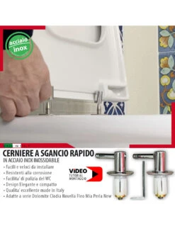 Cerniere Tavoletta Wc Sgancio Rapido Per Serie Dolomite Clodia Novella Fleo Mia PerlaNew 16 Cerniere Tavoletta Wc Sgancio Rapido Per Serie Dolomite Clodia Novella Fleo Mia PerlaNew -Vendite Masterbrico cerniere tavoletta wc sgancio rapido per serie dolomite clodia novella fleo mia perlanew 5