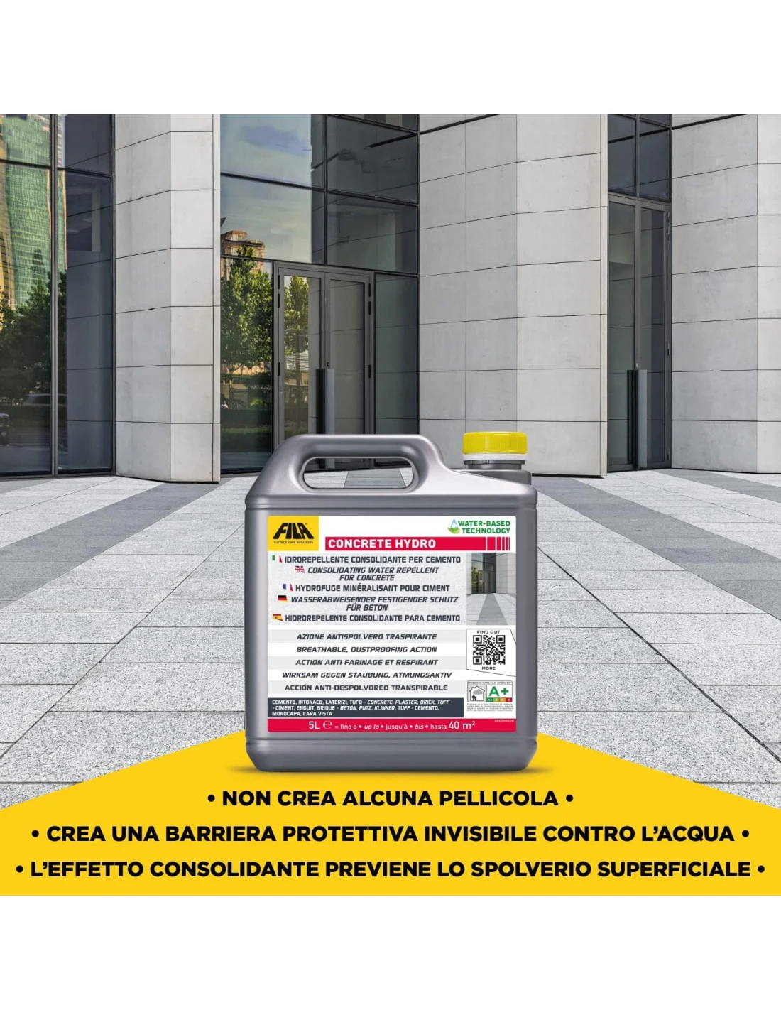 FILA CONCRETE HYDRO LT.5 Idrorepellente Consolidante Per Cemento 5 FILA CONCRETE HYDRO LT.5 Idrorepellente Consolidante Per Cemento - immagine 3