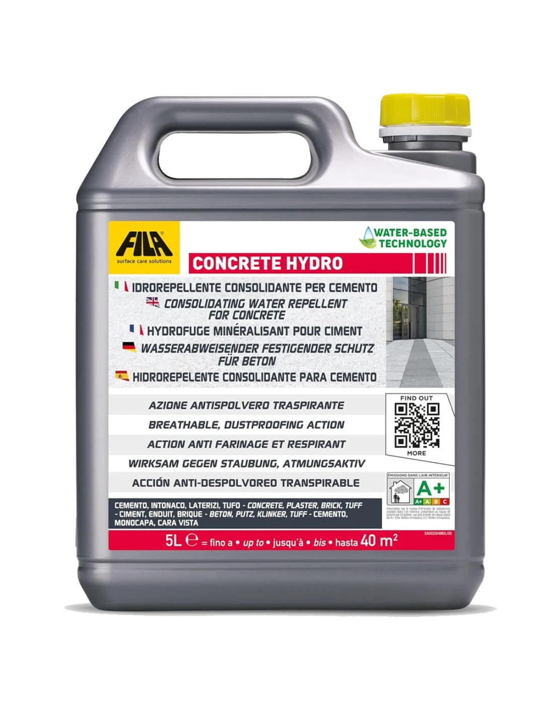 FILA CONCRETE HYDRO LT.5 Idrorepellente Consolidante Per Cemento 3 FILA CONCRETE HYDRO LT.5 Idrorepellente Consolidante Per Cemento