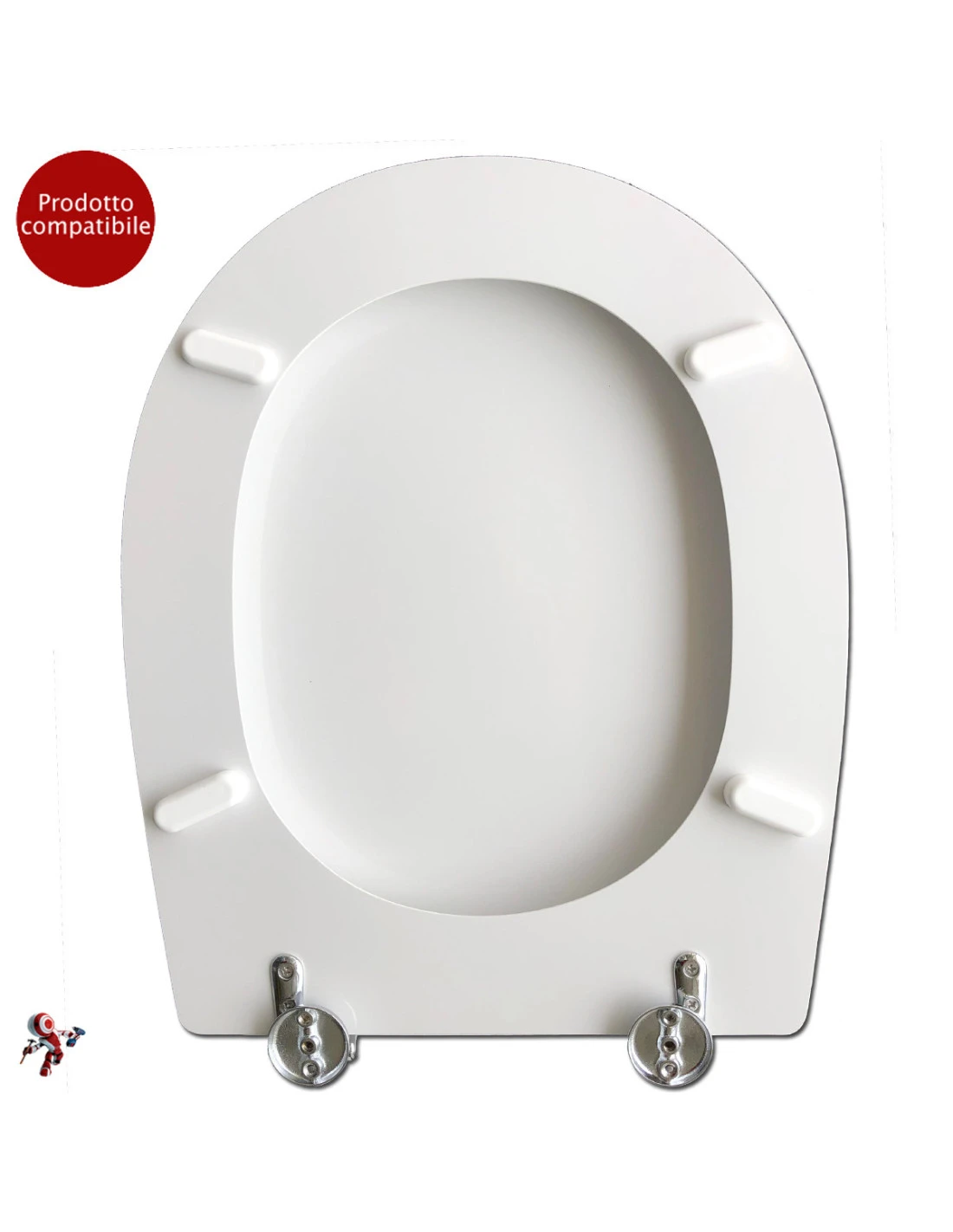 Copriwater Coprivaso Tavoletta Sedile Wc Per Cesame Vaso Aretusina Bianco 4 Copriwater Coprivaso Tavoletta Sedile Wc Per Cesame Vaso Aretusina Bianco - immagine 2