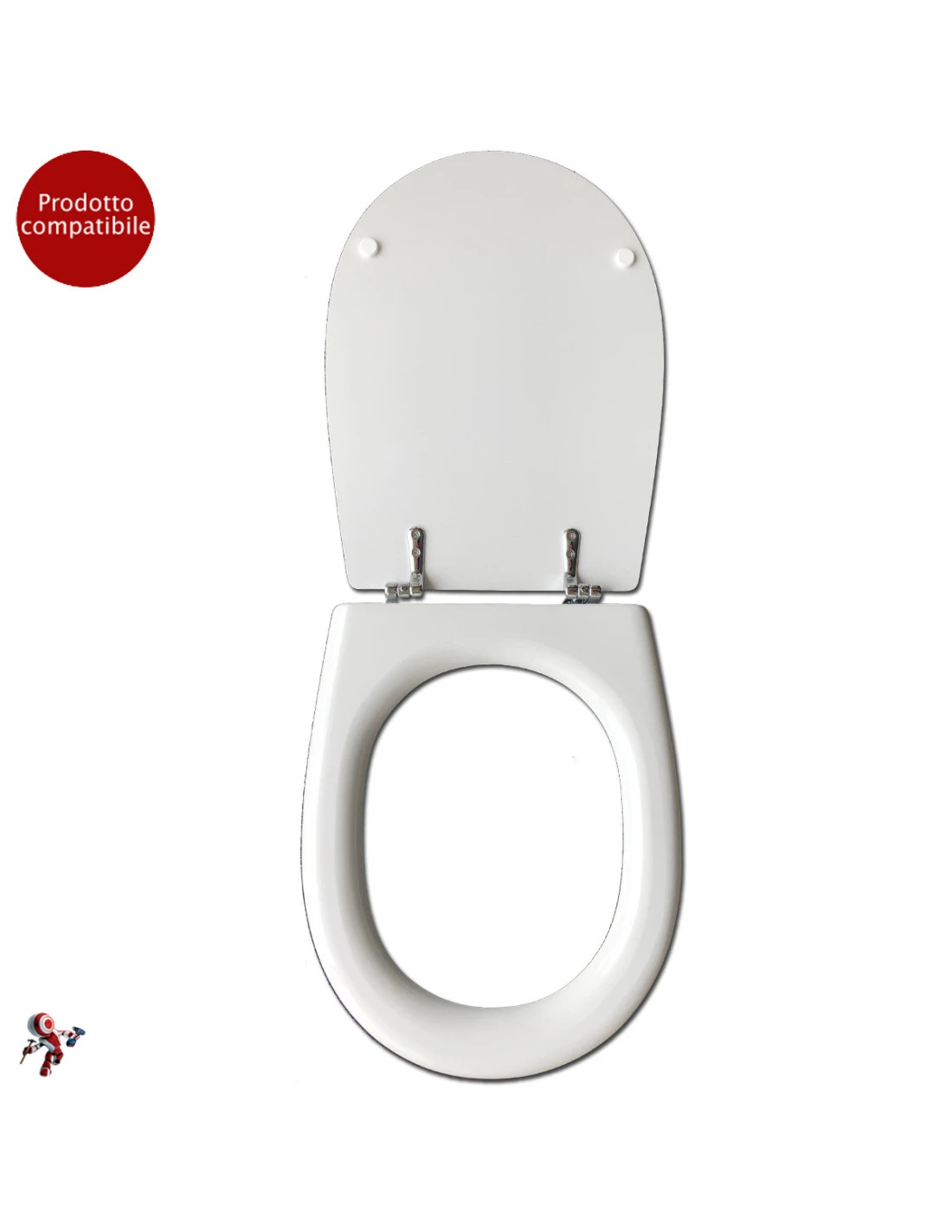 Copriwater Coprivaso Tavoletta Sedile Wc Per Cesame Vaso Aretusina Bianco 5 Copriwater Coprivaso Tavoletta Sedile Wc Per Cesame Vaso Aretusina Bianco - immagine 3