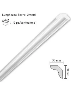 Cornice In Polistirolo Mm30x30x2mt. Mod.A40 Confezione Da 10 Barre