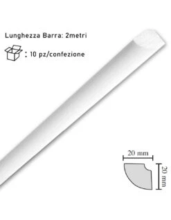 Cornice In Polistirolo Mm20x20x2mt. Mod.H15 Confezione Da 10 Barre