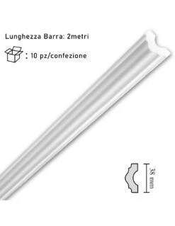Cornice In Polistirolo Mm38x2mt. Mod.I40 Confezione Da 10 Barre