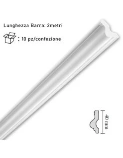 Cornice In Polistirolo Mm40x2mt. Mod.V40 Confezione Da 10 Barre