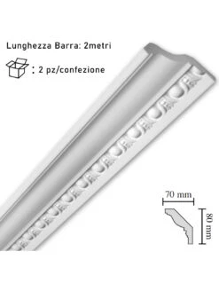 Cornice In Polistirolo Mm70x80x2mt. Mod.G4 Confezione Da 2 Barre