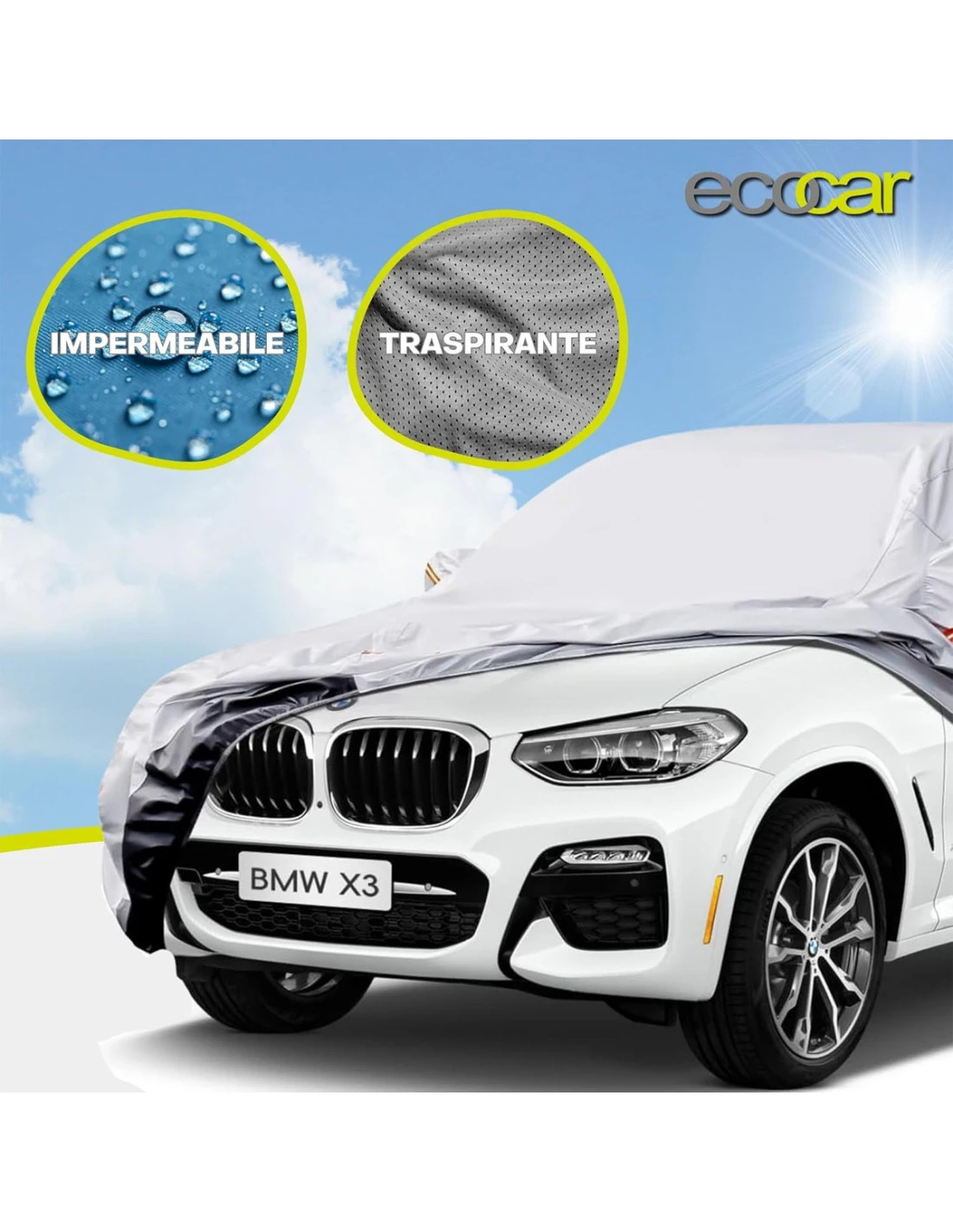 Ecocar - Telo Copriauto Da Esterno Per Auto 6 Ecocar - Telo Copriauto Da Esterno Per Auto - immagine 4