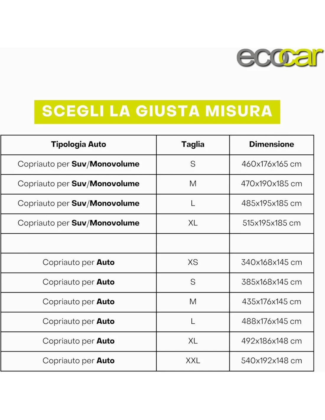 Ecocar - Telo Copriauto Da Esterno Per Auto 7 Ecocar - Telo Copriauto Da Esterno Per Auto - immagine 5