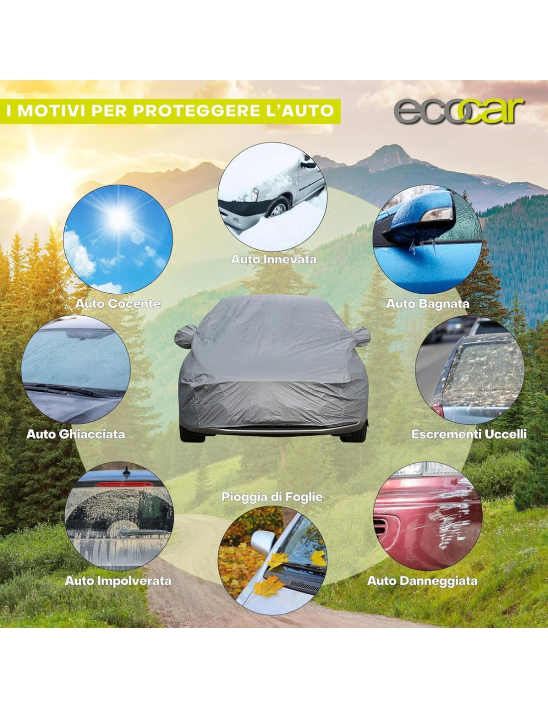 Ecocar - Telo Copriauto Da Esterno Per Auto 8 Ecocar - Telo Copriauto Da Esterno Per Auto - immagine 6