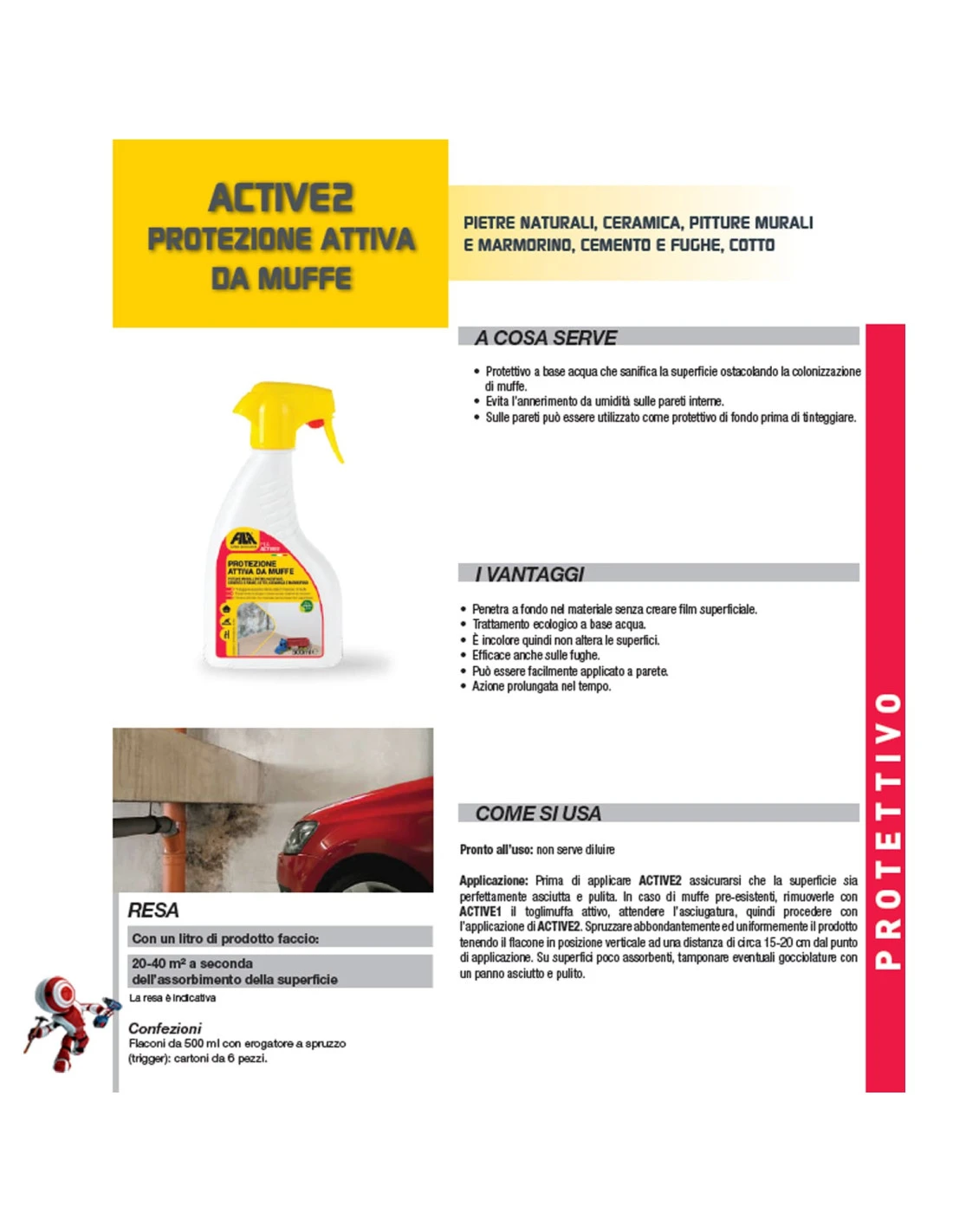 FILA ACTIVE-2 500 Ml E 5 Litri Rimuovi Muffa Universale 4 FILA ACTIVE-2 500 Ml E 5 Litri Rimuovi Muffa Universale - immagine 2