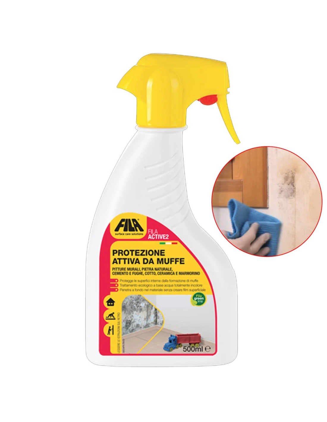 FILA ACTIVE-2 500 Ml E 5 Litri Rimuovi Muffa Universale 3 FILA ACTIVE-2 500 Ml E 5 Litri Rimuovi Muffa Universale