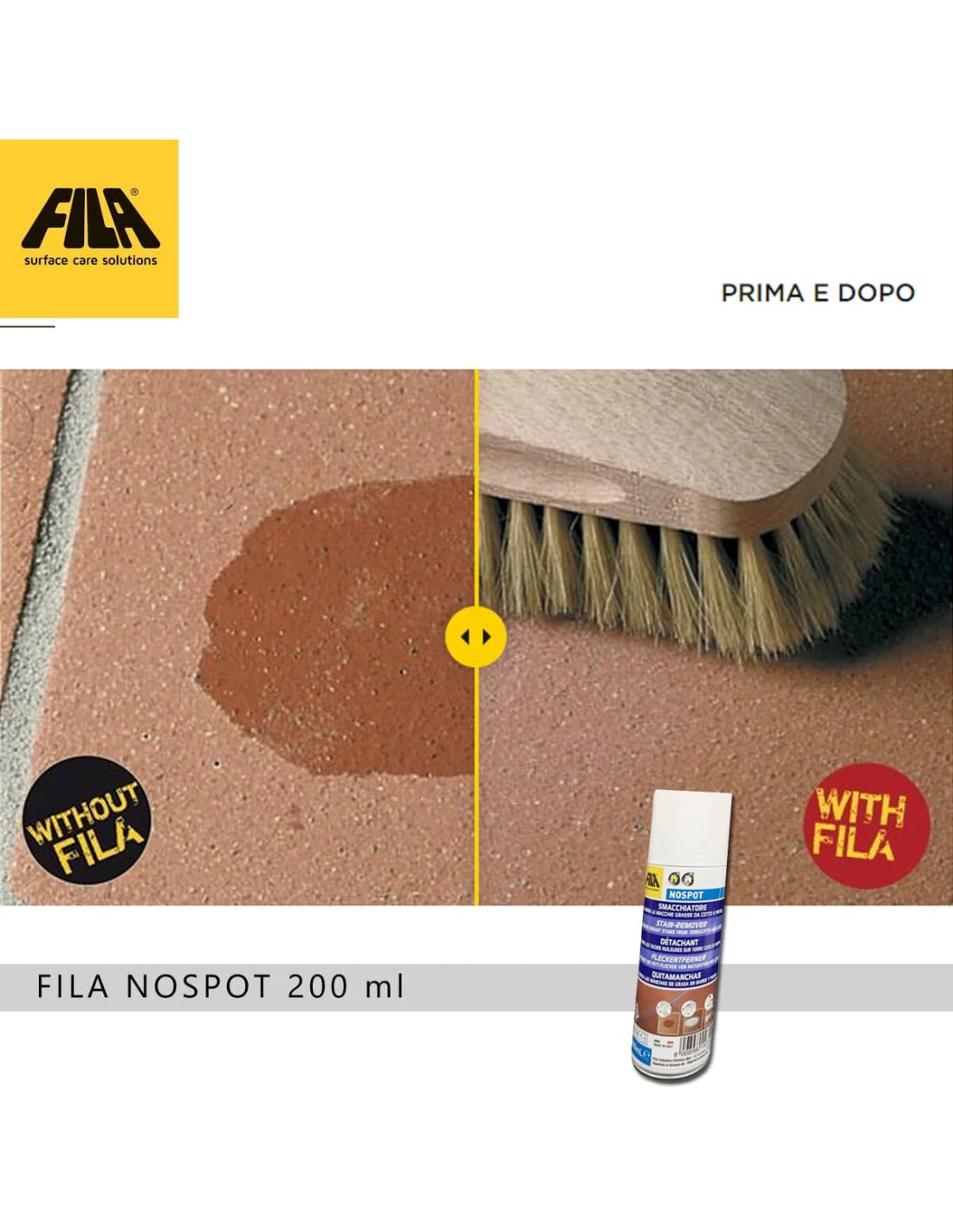 FILA NOSPOT ML.200 Smacchiatore Spray Per Cotto Klinker E Pietra Naturale 4 FILA NOSPOT ML.200 Smacchiatore Spray Per Cotto Klinker E Pietra Naturale - immagine 2