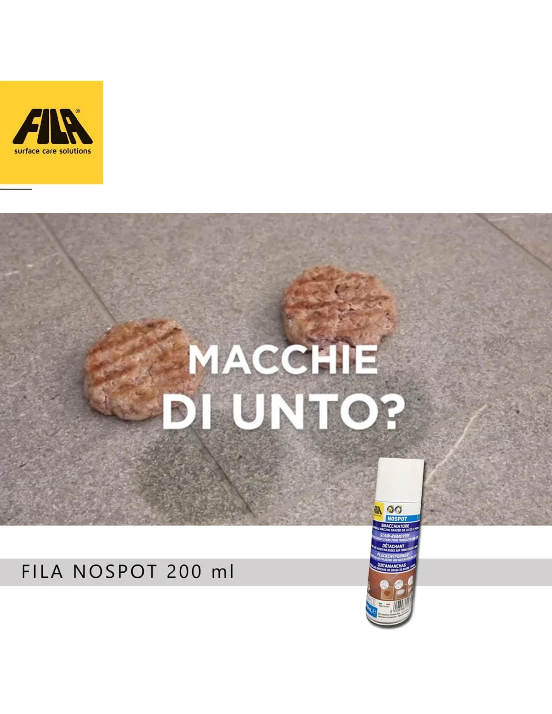FILA NOSPOT ML.200 Smacchiatore Spray Per Cotto Klinker E Pietra Naturale 5 FILA NOSPOT ML.200 Smacchiatore Spray Per Cotto Klinker E Pietra Naturale - immagine 3