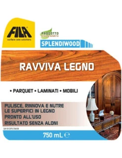 FILA SPLENDIWOOD ML.750 Pulitore Per Legno -Vendite Masterbrico fila parquet net 500ml 2