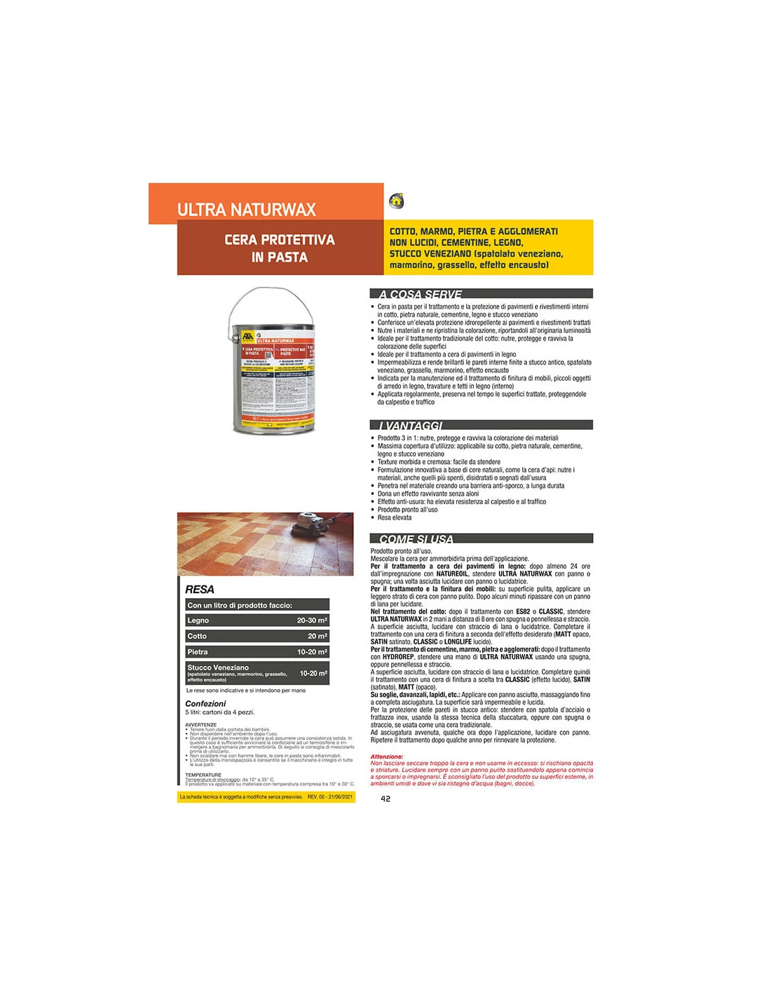 FILA ULTRA NATURWAX LT.5 Cera Protettiva In Pasta Per Cotto Pietra Cemento Marmo 4 FILA ULTRA NATURWAX LT.5 Cera Protettiva In Pasta Per Cotto Pietra Cemento Marmo - immagine 2