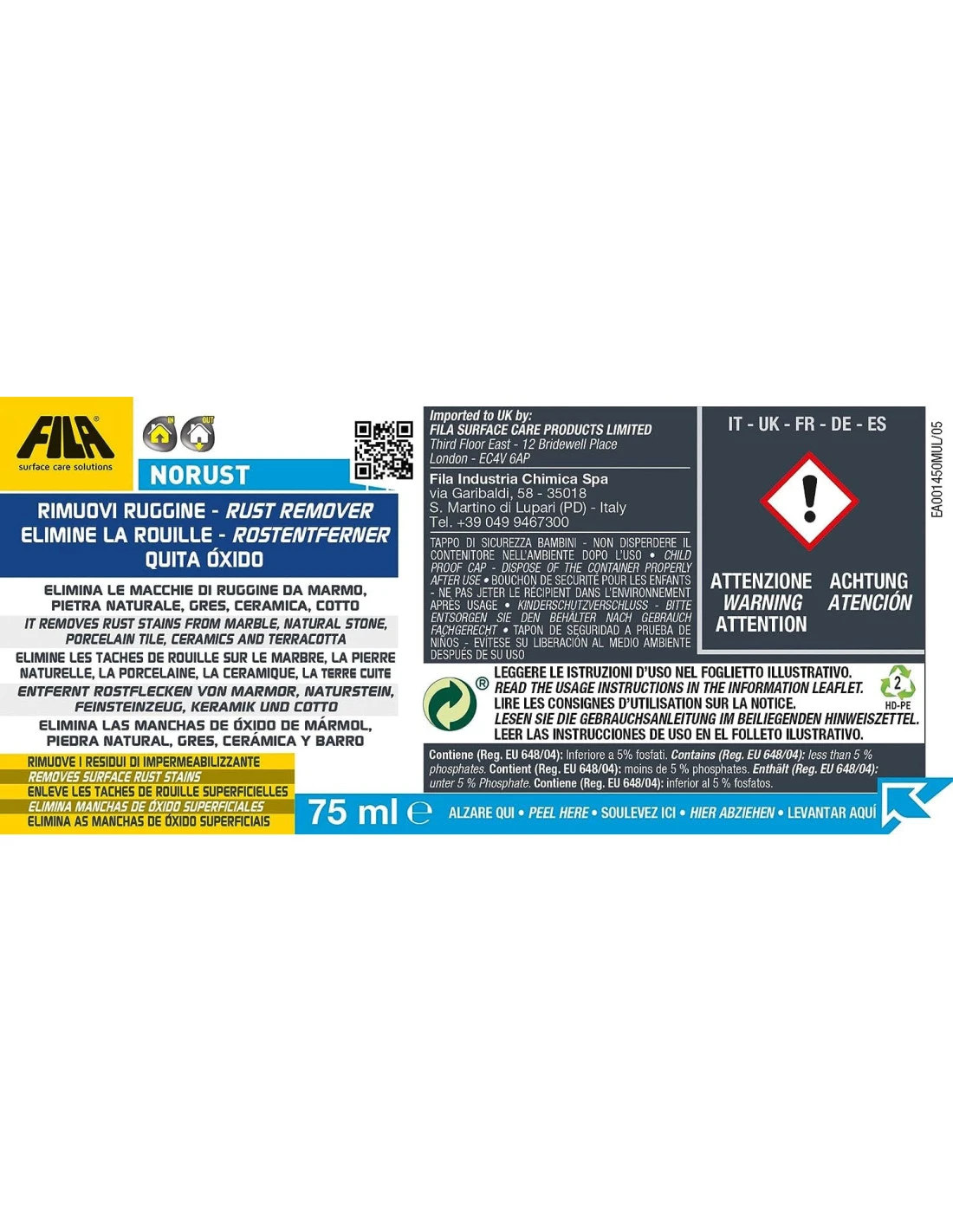 FILA NORUST ML.75 Rimuovi Ruggine Per Marmi Lucidi 4 FILA NORUST ML.75 Rimuovi Ruggine Per Marmi Lucidi - immagine 2