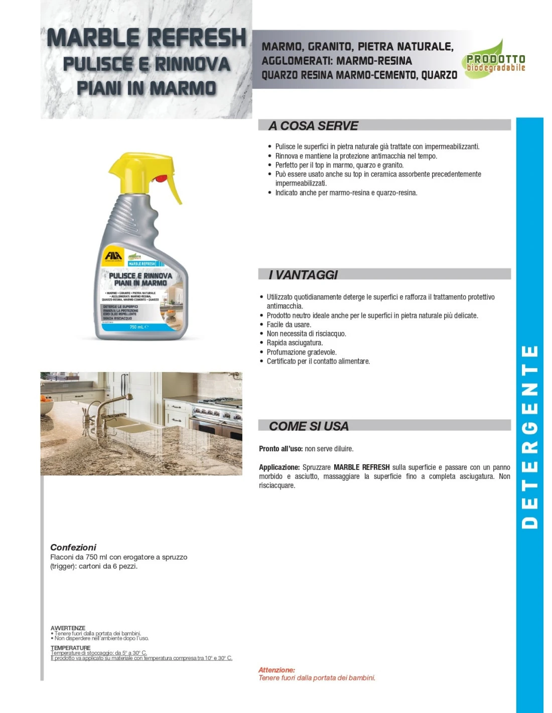 FILA MARBLE REFRESH ML.750 Pulisce E Rinnova Piani In Marmo 4 FILA MARBLE REFRESH ML.750 Pulisce E Rinnova Piani In Marmo - immagine 2