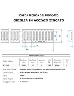 Griglia Scolo Acqua Piovana In Acciaio Zincato A15 100x13 Cm. 16 Griglia Scolo Acqua Piovana In Acciaio Zincato A15 100x13 Cm. -Vendite Masterbrico griglia scolo acqua piovana in acciaio zincato a15 100x13 cm 5