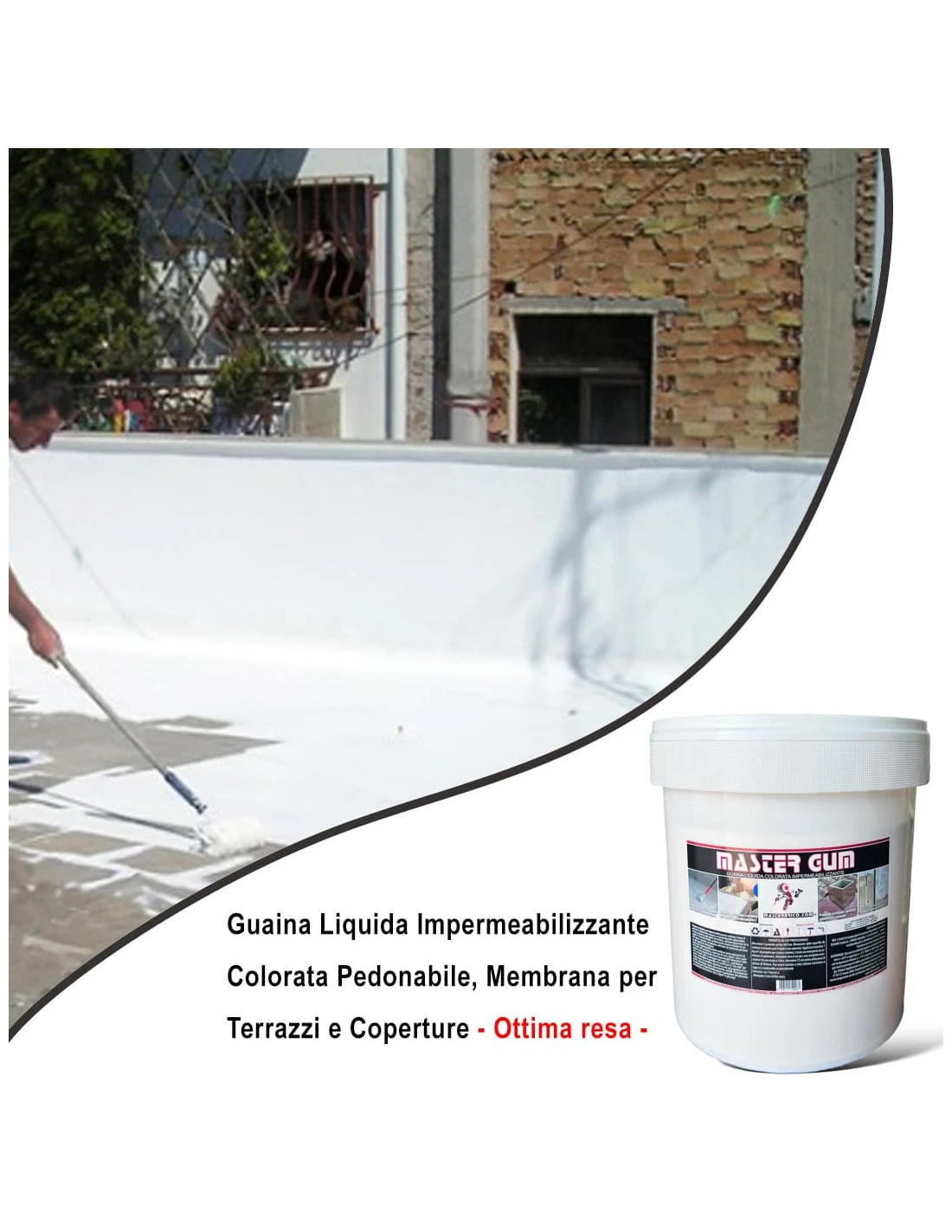 Guaina Liquida Impermeabilizzante Colorata Pedonabile, Membrana Per Terrazzi E Coperture Ottima Resa 6 Guaina Liquida Impermeabilizzante Colorata Pedonabile, Membrana Per Terrazzi E Coperture Ottima Resa - immagine 4