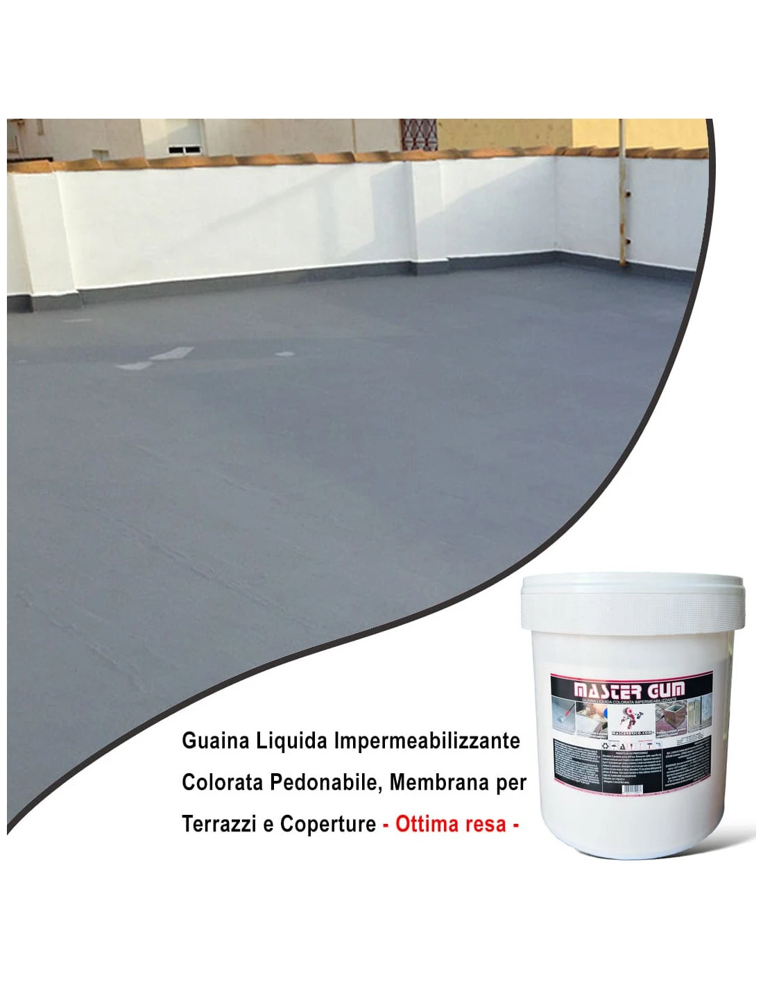 Guaina Liquida Impermeabilizzante Colorata Pedonabile, Membrana Per Terrazzi E Coperture Ottima Resa 7 Guaina Liquida Impermeabilizzante Colorata Pedonabile, Membrana Per Terrazzi E Coperture Ottima Resa - immagine 5