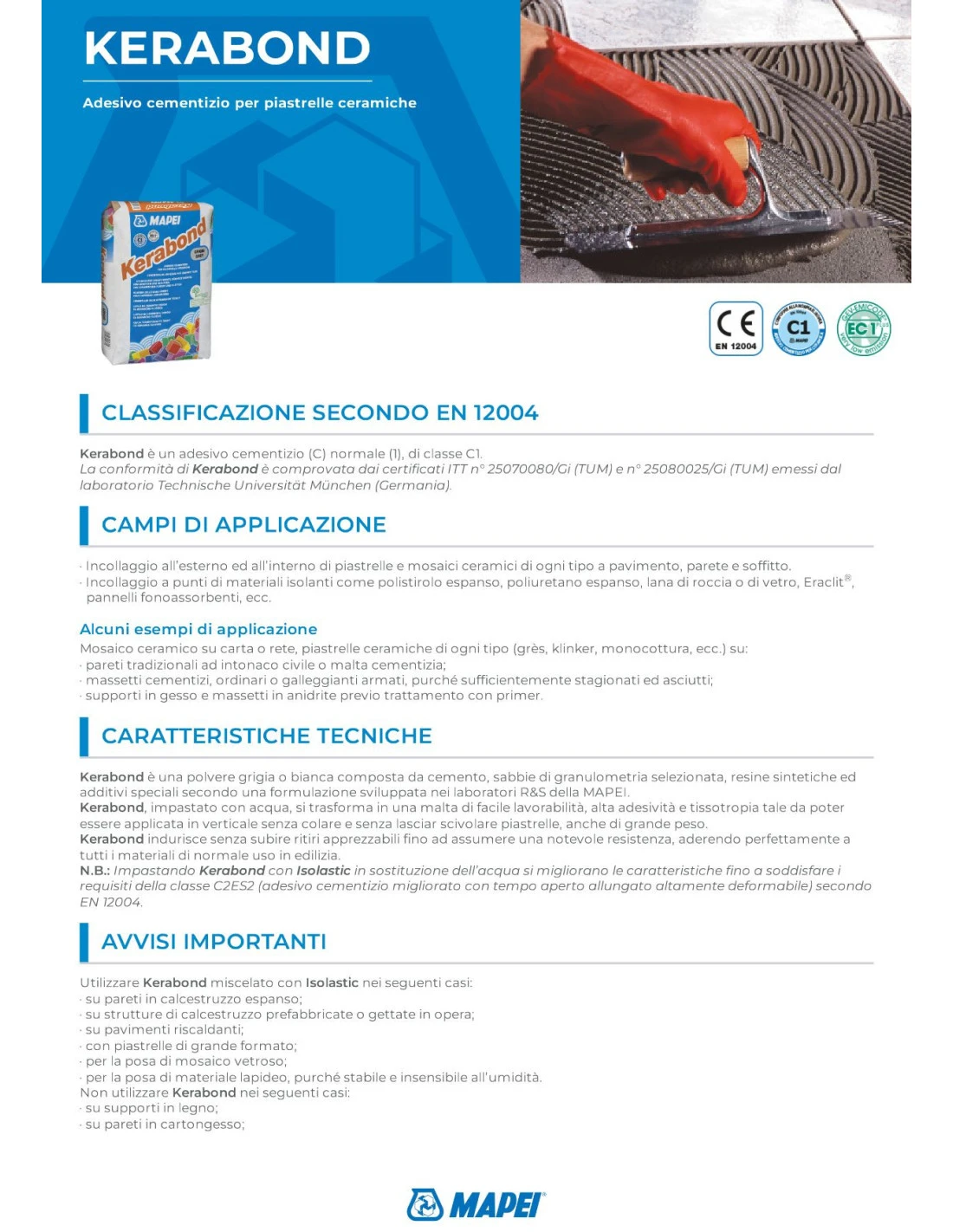 Kerabond Mapei Colla Cementizia Per Piastrelle Ceramiche Kg.5 4 Kerabond Mapei Colla Cementizia Per Piastrelle Ceramiche Kg.5 - immagine 2