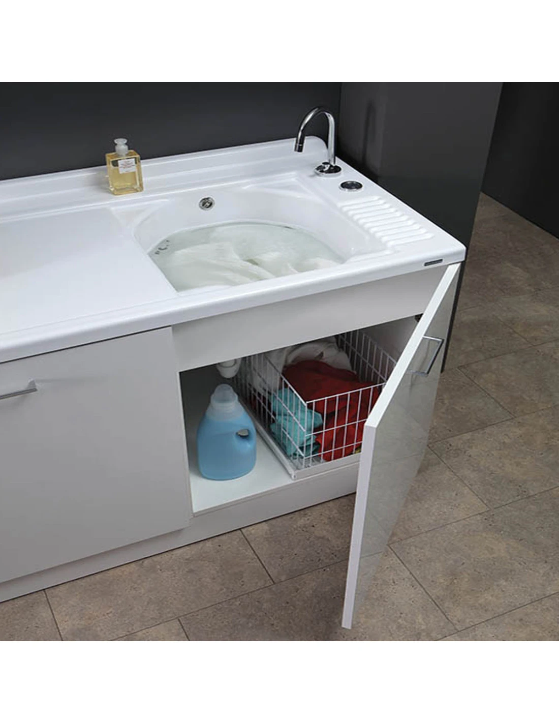 Lavatoio Colavene Active Wash Dinamico Vasca A Destra 130X65 Con Cestello E Tavola Lavapanni In Legno 6 Lavatoio Colavene Active Wash Dinamico Vasca A Destra 130X65 Con Cestello E Tavola Lavapanni In Legno - immagine 4