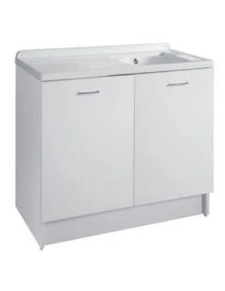 Lavatoio Colavene Active Wash Statico Vasca A Destra 130X65 Con Cestello E Tavola Lavapanni In Legno