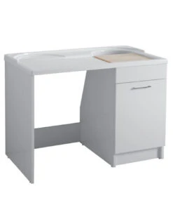 Lavatoio Colavene Duo Vasca A Destra 106x60 Con Cestello E Tavola Lavapanni In Legno