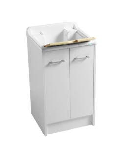 Lavatoio Colavene Domestica 50x45 Bianco Con Tavola Lavapanni In Legno