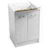 Lavatoio Colavene Domestica 60x50 Bianco Con Tavola Lavapanni In Legno