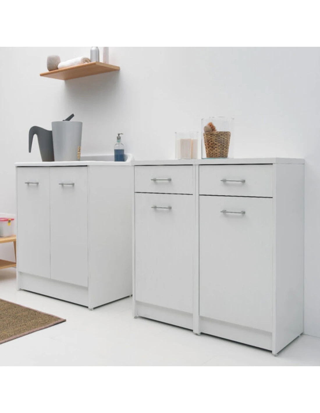 Lavatoio Colavene Domestica 60x50 Bianco Con Tavola Lavapanni In Legno 6 Lavatoio Colavene Domestica 60x50 Bianco Con Tavola Lavapanni In Legno - immagine 4