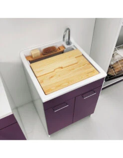 Lavatoio Colavene Swash 45X50 Con Tavola Lavapanni In Legno -Vendite Masterbrico lavatoio swash 45x50 bianco 2