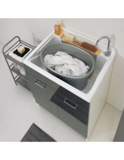 Lavatoio Colavene Twist Max 80X60 Con Cestello E Tavola Lavapanni In Legno -Vendite Masterbrico lavatoio twist max 80x60 bianco 2