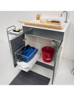 Lavatoio Colavene Twist Max 80X60 Con Cestello E Tavola Lavapanni In Legno -Vendite Masterbrico lavatoio twist max 80x60 bianco 3