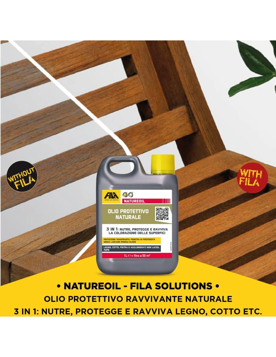 FILA NATUREOIL LT.1 Olio Protettivo Naturale 4 FILA NATUREOIL LT.1 Olio Protettivo Naturale - immagine 2