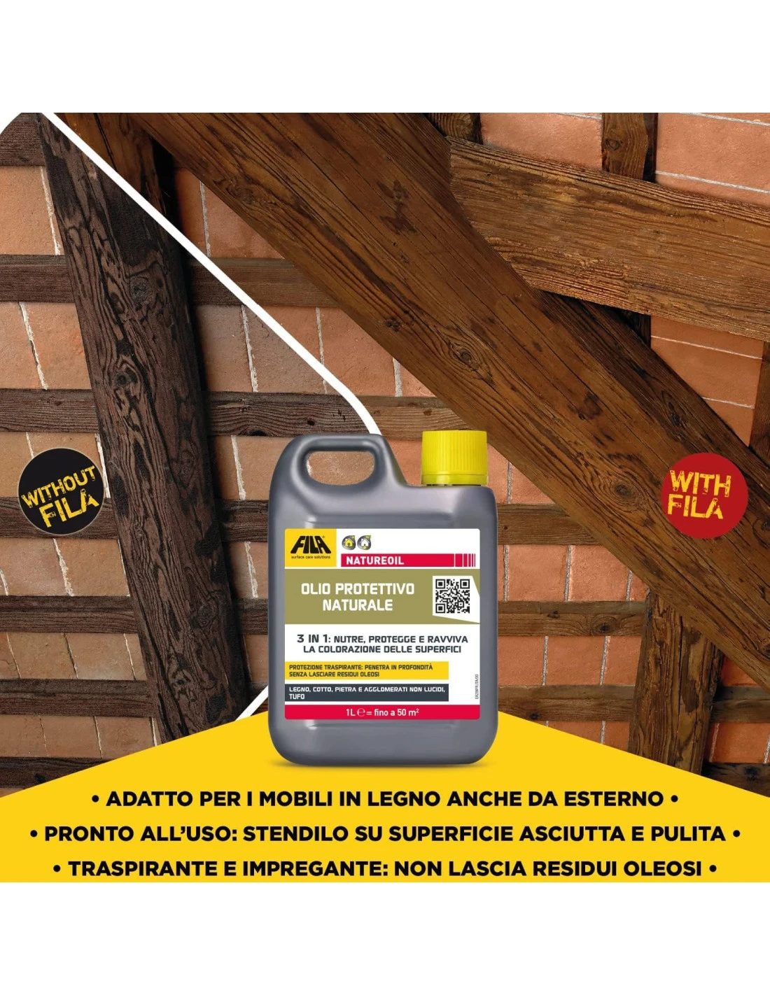 FILA NATUREOIL LT.1 Olio Protettivo Naturale 5 FILA NATUREOIL LT.1 Olio Protettivo Naturale - immagine 3