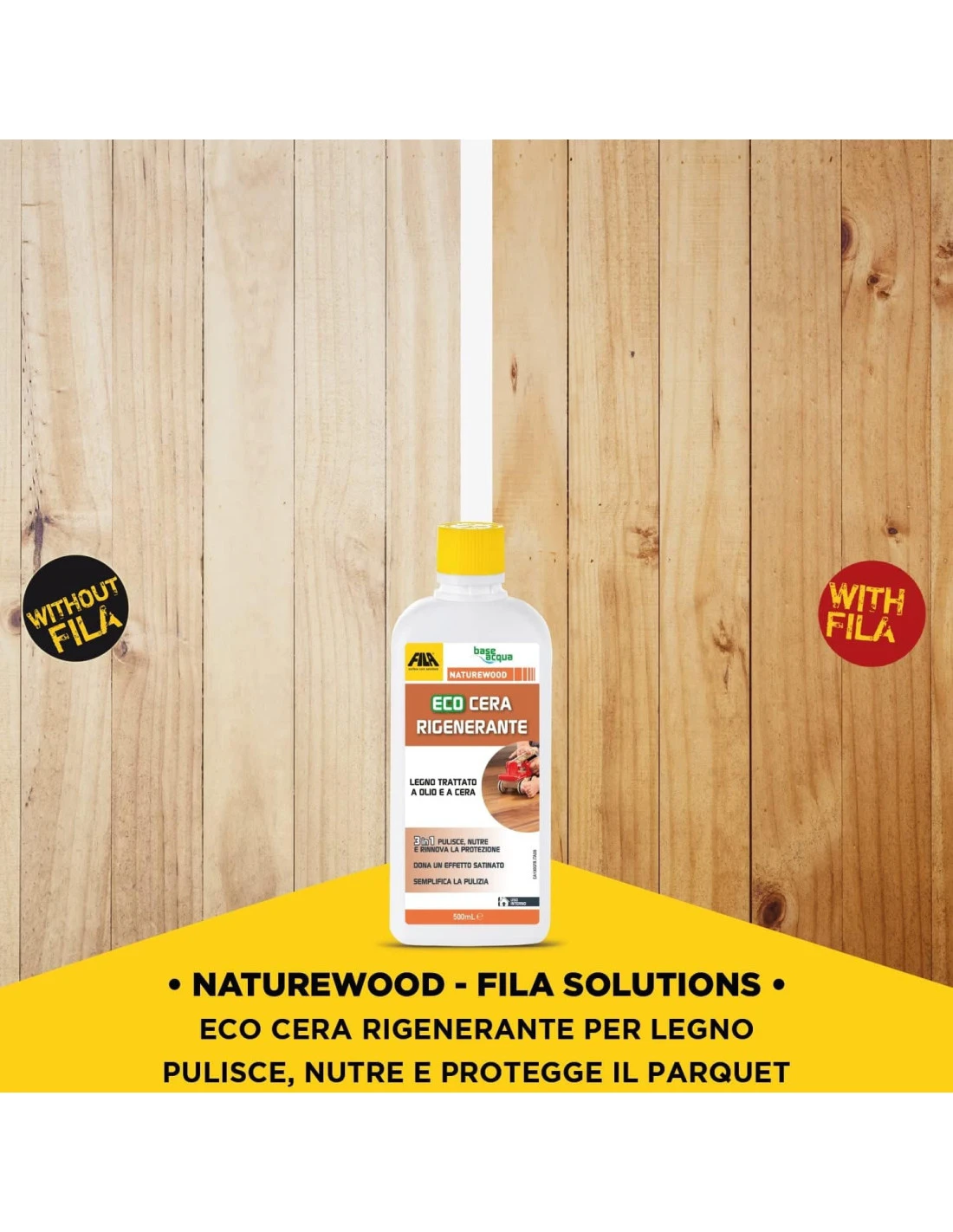 FILA NATUREWOOD ML.500 Cera Rigenerante Per Legno 5 FILA NATUREWOOD ML.500 Cera Rigenerante Per Legno - immagine 3