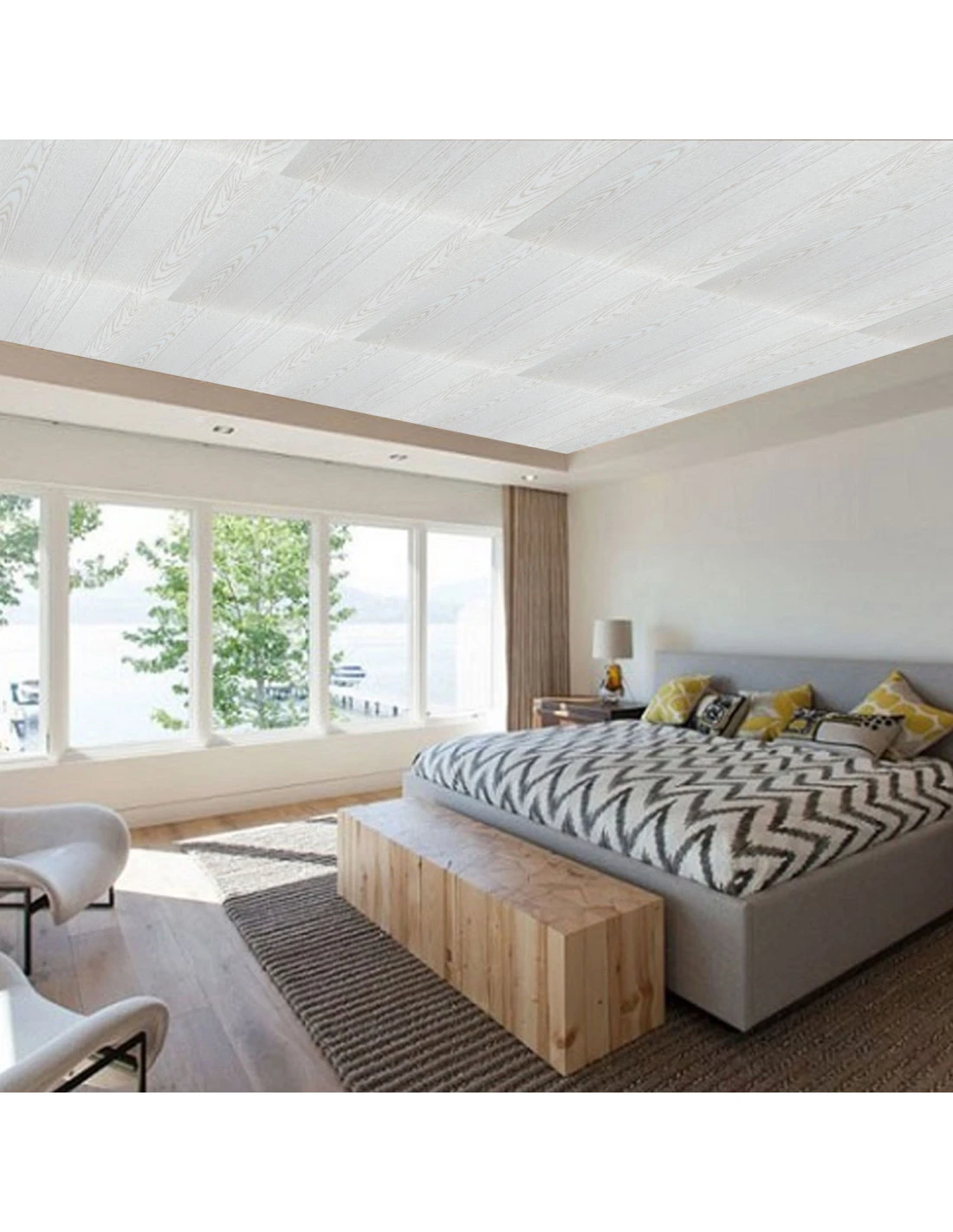 Pannello In Polistirolo Finto Legno Per Pareti E Soffitti 50x50 Athen Bianco (10mq) Spessore 4mm 5 Pannello In Polistirolo Finto Legno Per Pareti E Soffitti 50x50 Athen Bianco (10mq) Spessore 4mm - immagine 3